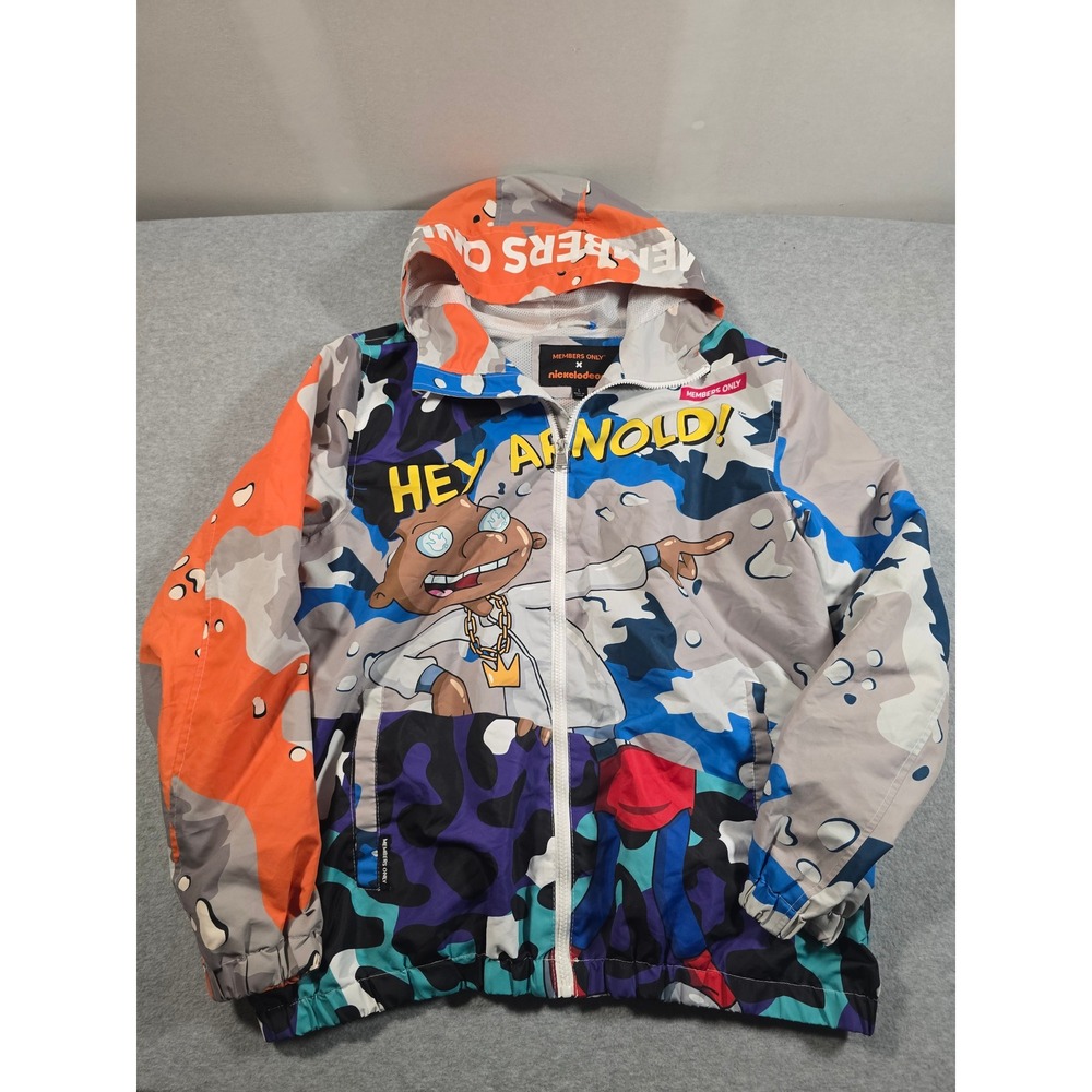 Y2k Members Only x Nickelodeon Hey Arnold Gerald Windbreaker Jacket MN080118 L